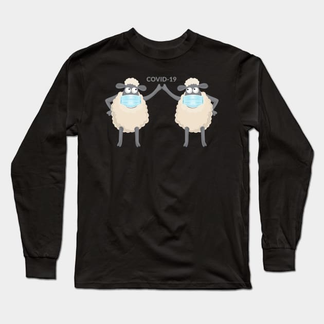 Masked Sheep Covid-19 Long Sleeve T-Shirt by unique_design76